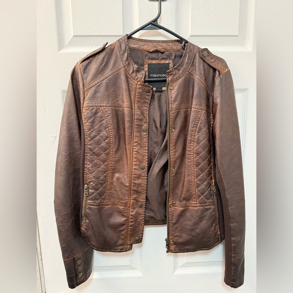 Maurices Chocolate Brown Leather Jacket
